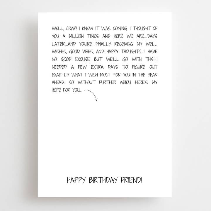 Verjaardagskaart - Laat voor wholesale door The Lettery Studio