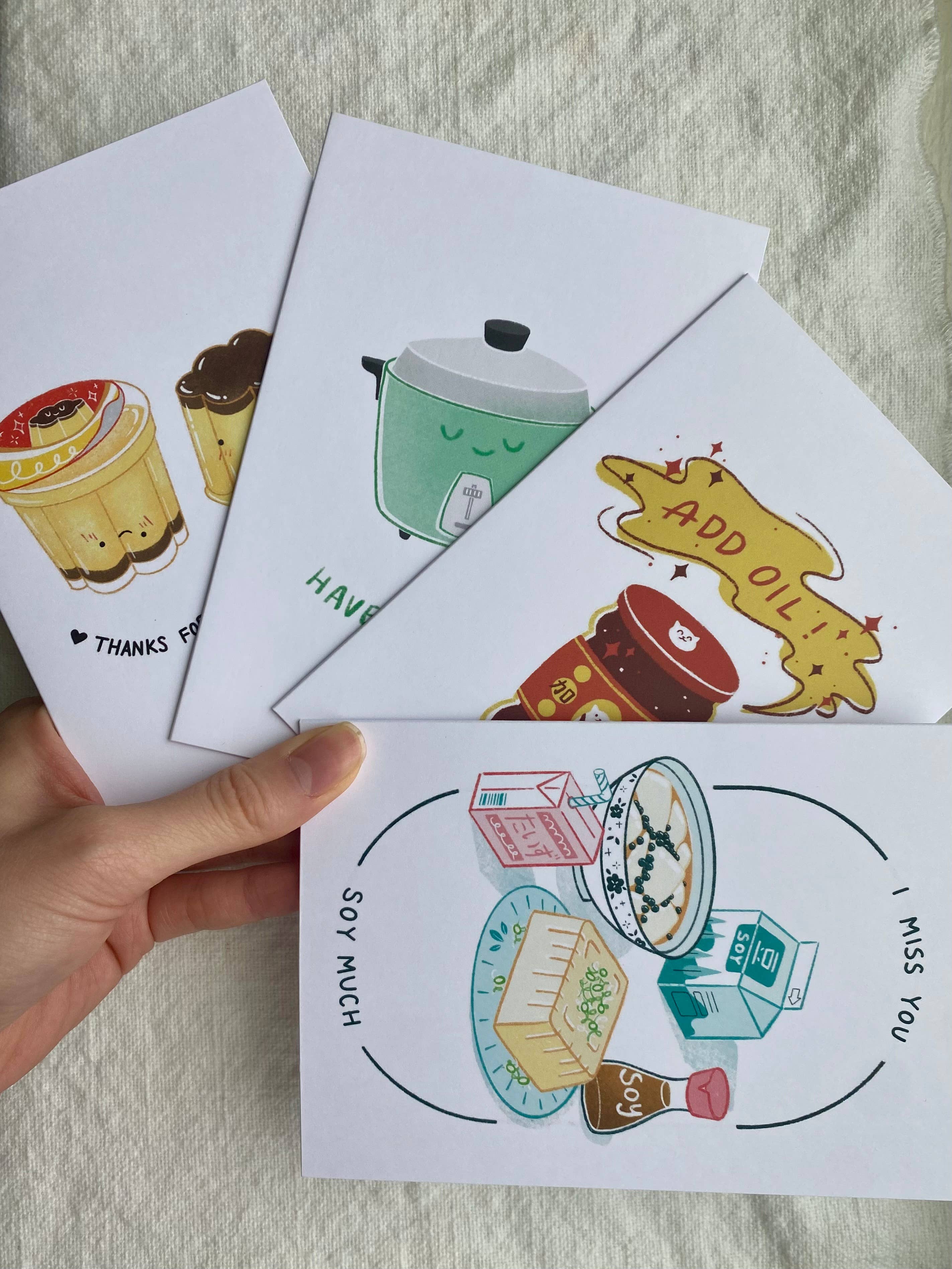 mou mou market – wholesale Everyday greeting card – Asian Food Greeting Card | Tofu | Miss You Soy Much4