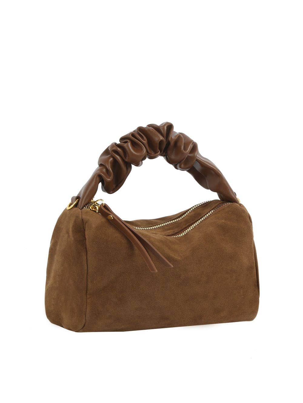 MiMi Wholesale - Wholesale Top Handle Bag - Women's - GMS0095 Faux Suede Ruched Handle Crossbody/Satchel Bag20