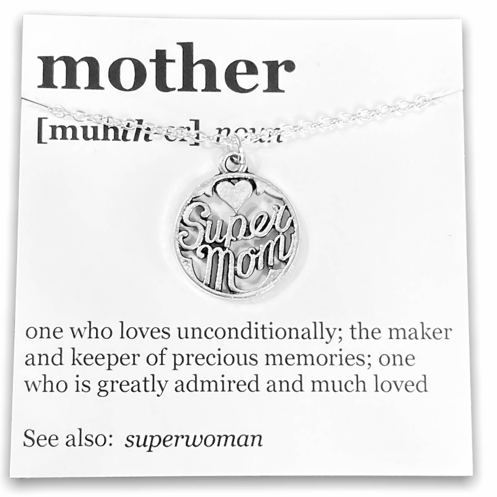 Broken Record Boutique - Wholesale Pendant/Charm Necklace - Mother's Day Pendant Necklace on "Mother" Dictionary Card20