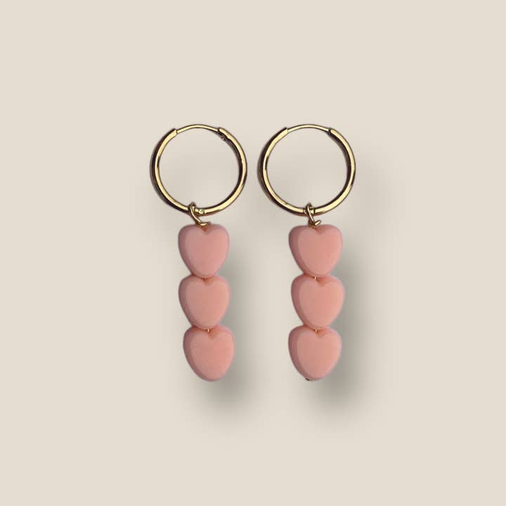 Earrings Floor gold - pink for wholesale by La Eva Store