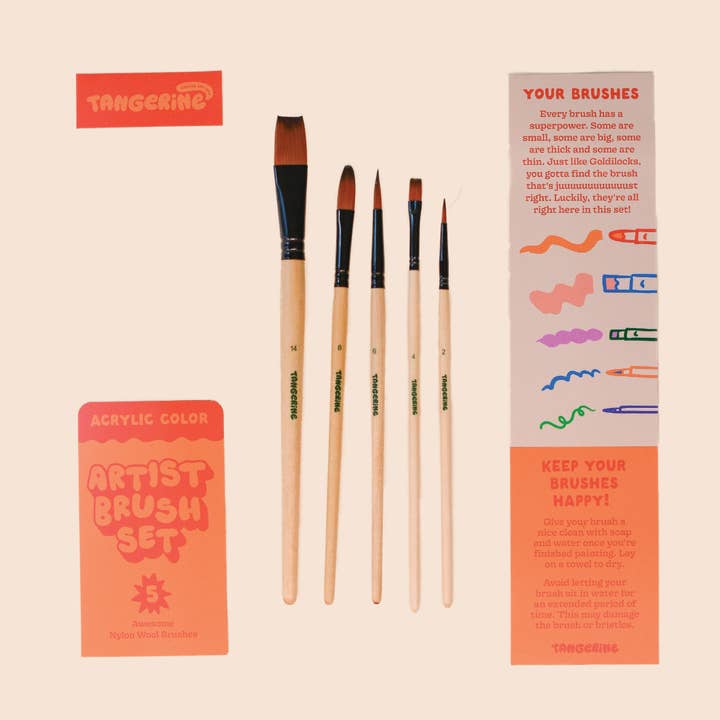 Paint Brush Set for wholesale by Tangerine Art Kits