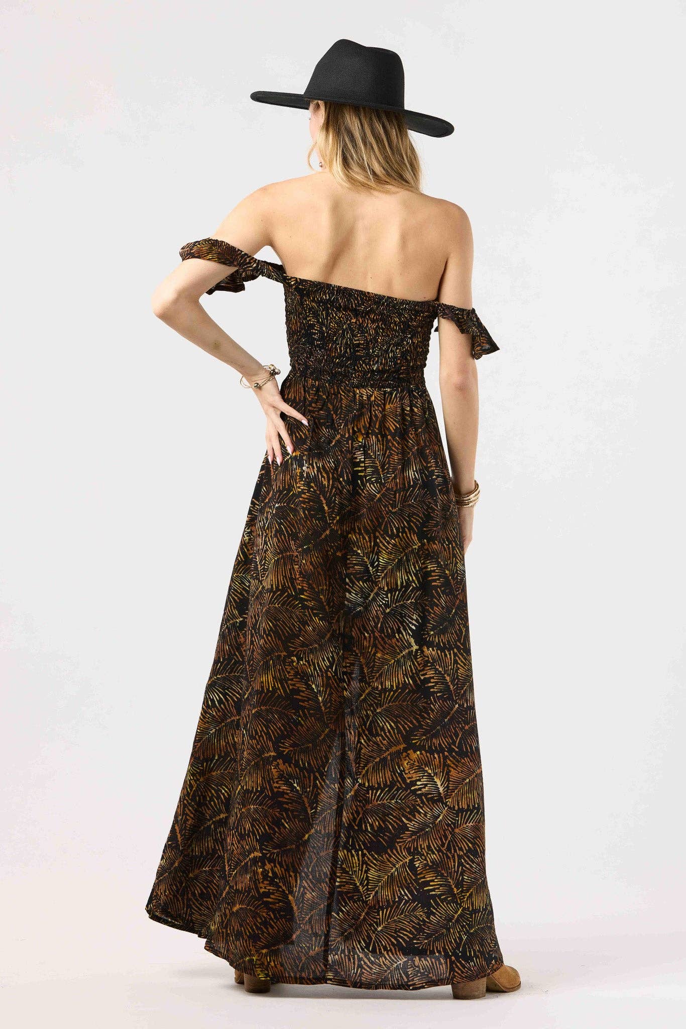 Batik Palms Black Hollie Maxi Dress for wholesale on Faire1