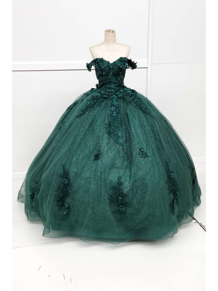 Chicas - Wholesale Gown - Women's - Off the Shoulder Quinceanera Dress With Flowers CHF306615