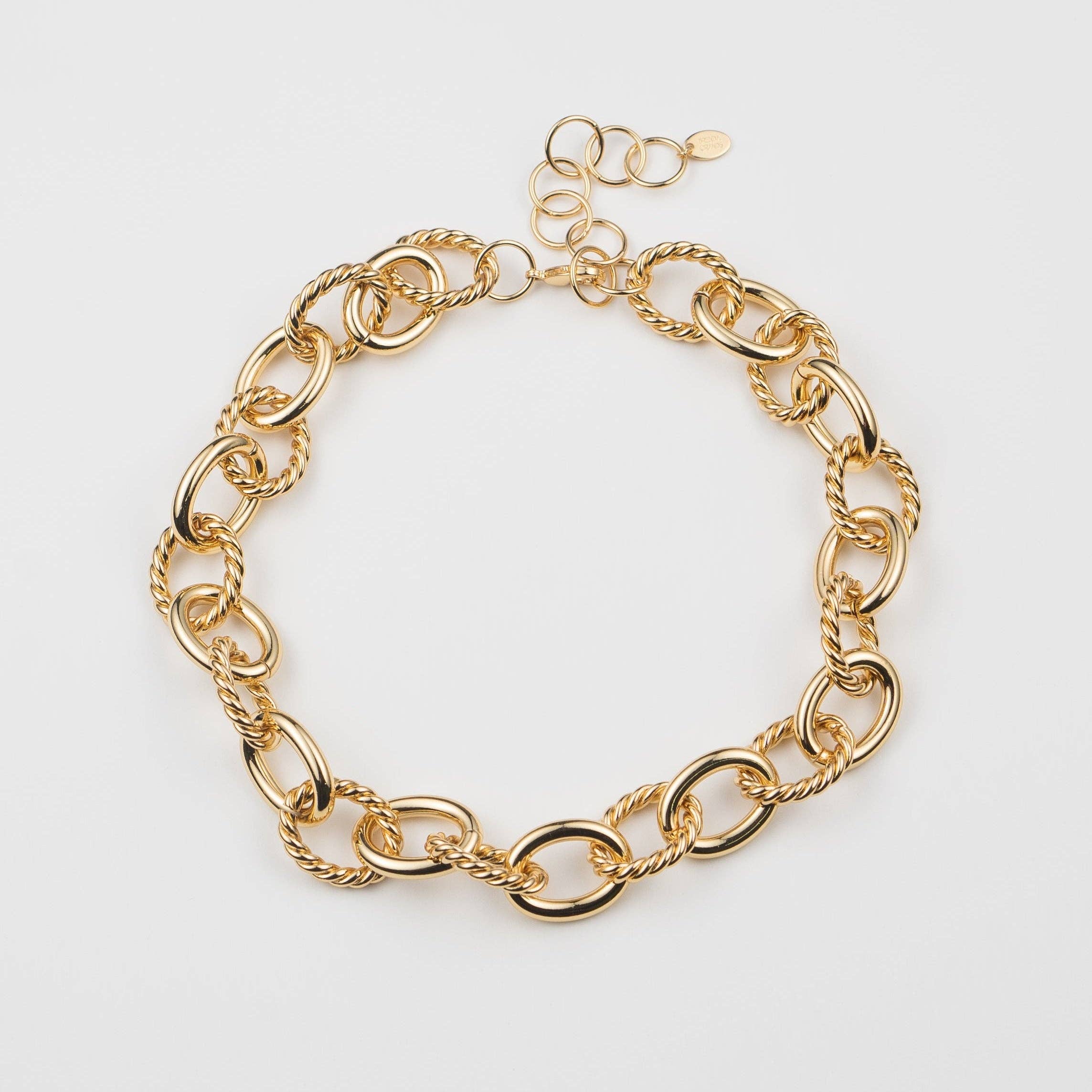 Brenda Grands Jewelry - Vendita all'ingrosso Collane a catena e maglie - Collana Statement a Maglie Intrecciate in Oro 18 Carati2