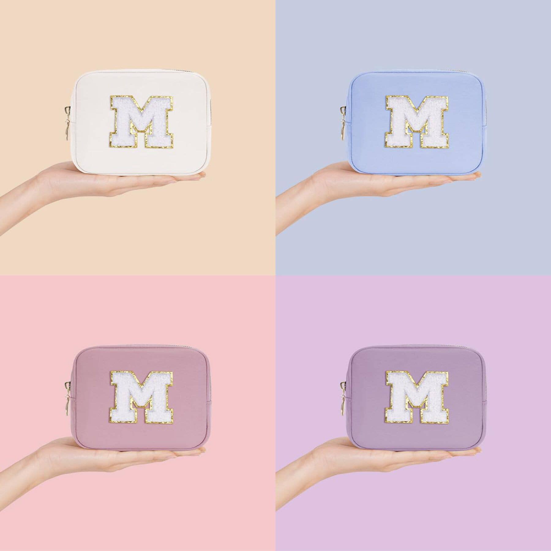 wandf – Großhandel Schmink-/Kosmetiktasche – Personalisierte Monogramm-Tasche Mini Initialen Schminktasche45