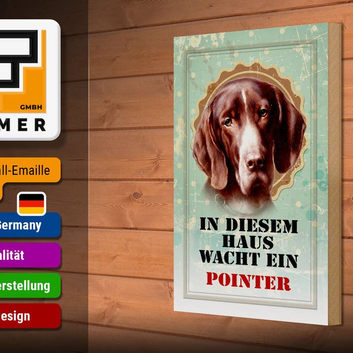 Femer - Wholesale Sign - Wooden dog sign 20x30cm in this house wakes a pointer2