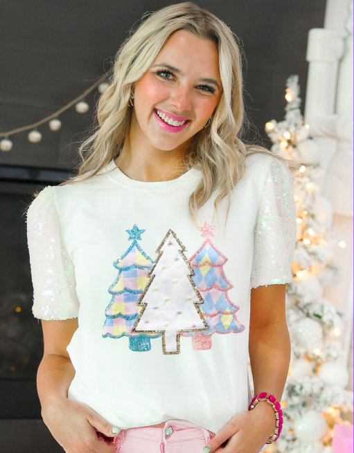 Festive Forest on Princess Top, White for wholesale on Faire11