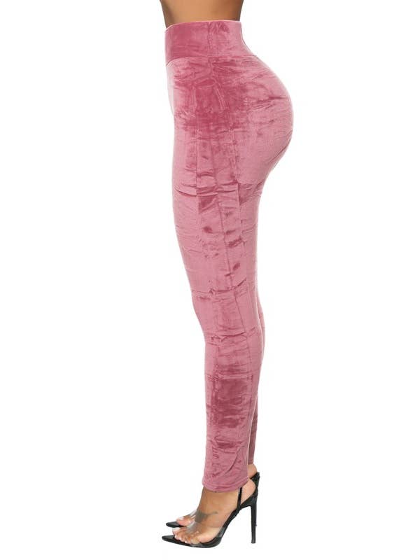 5besties inc - Venta al por mayor Leggings modernos - Mujer - Leggins de cintura alta de terciopelo con forro polar2