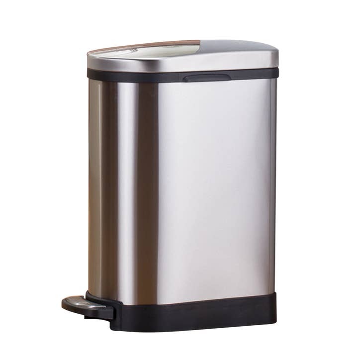 SOGA International Pty Ltd - Wholesale Rubbish can/Rubbish bin - SOGA Foot Pedal Rubbish Bin 10L U Silver1