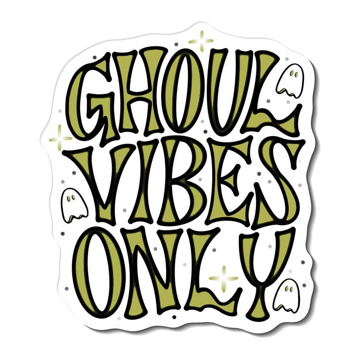 Nur Ghoul-Vibes Handbeschrifteter Aufkleber für den Großhandel von CWB Designs