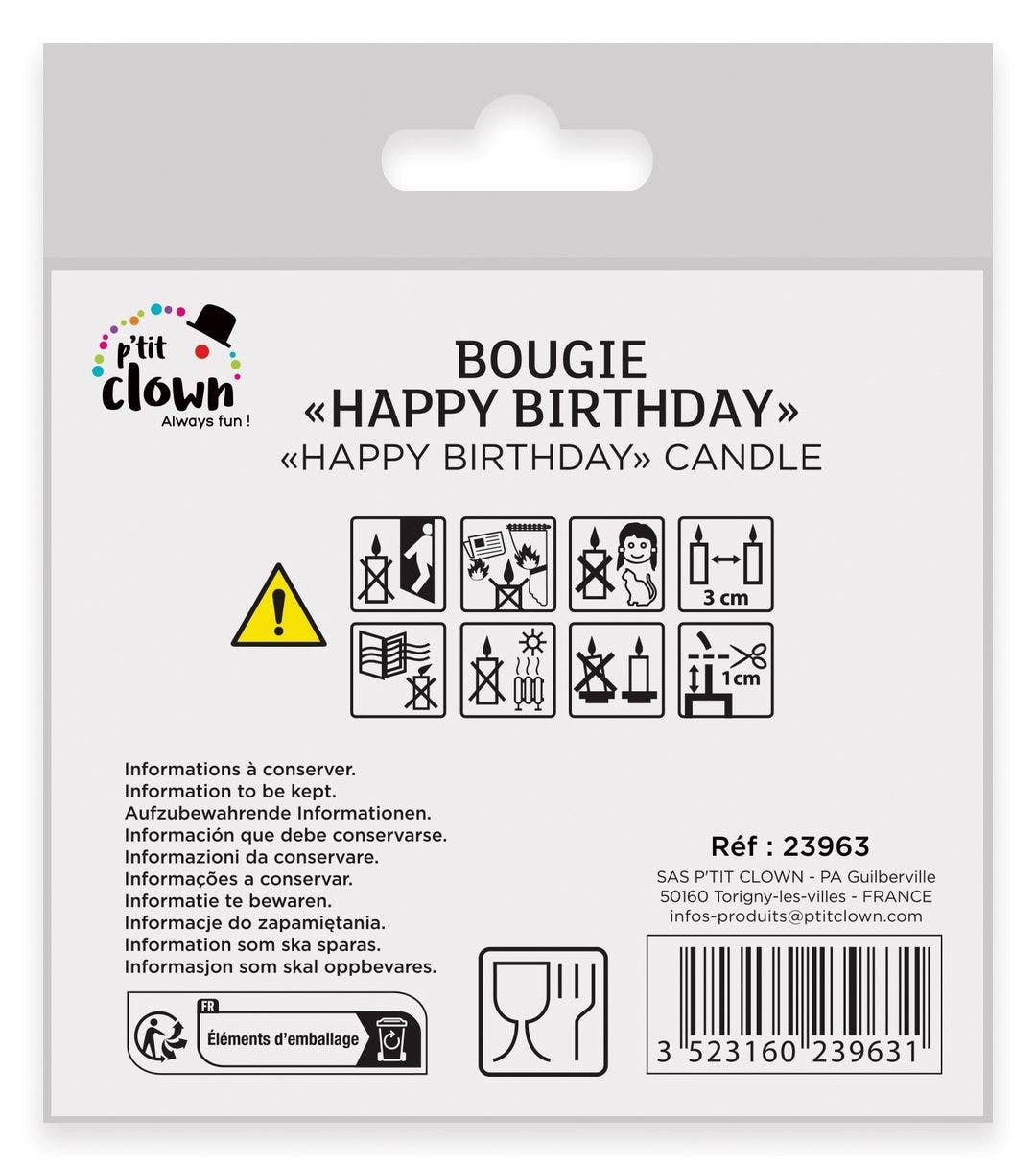P'tit Clown - Wholesale Cake Candle - Happy Birthday Candle - Multicolor3