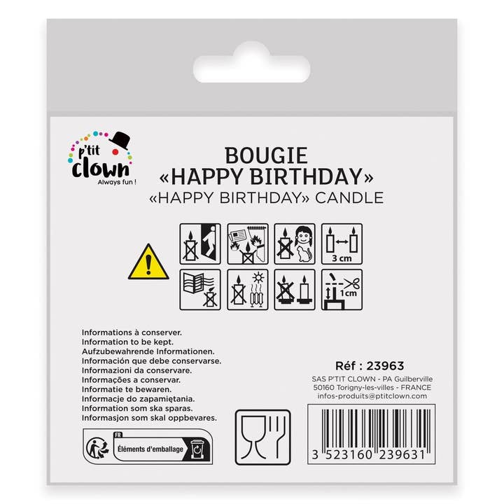 P'tit Clown - Wholesale Cake Candle - Happy Birthday Candle - Multicolor3