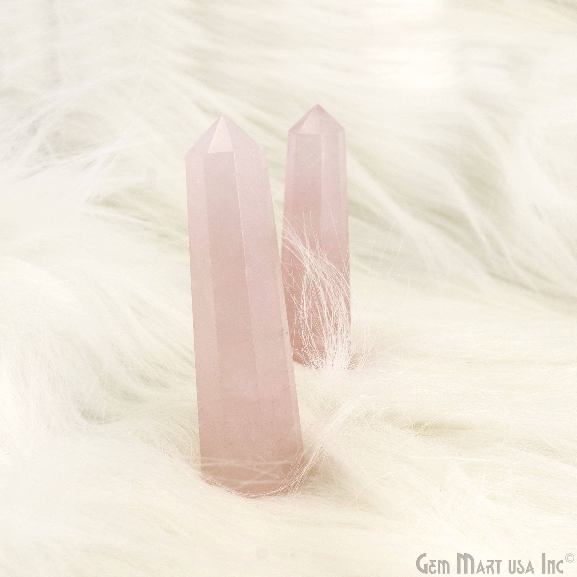 GemMartUSA - Vente Pierre et cristal de spiritualité - Tour de cristal géante en quartz rose, 2 à 3 pouces8