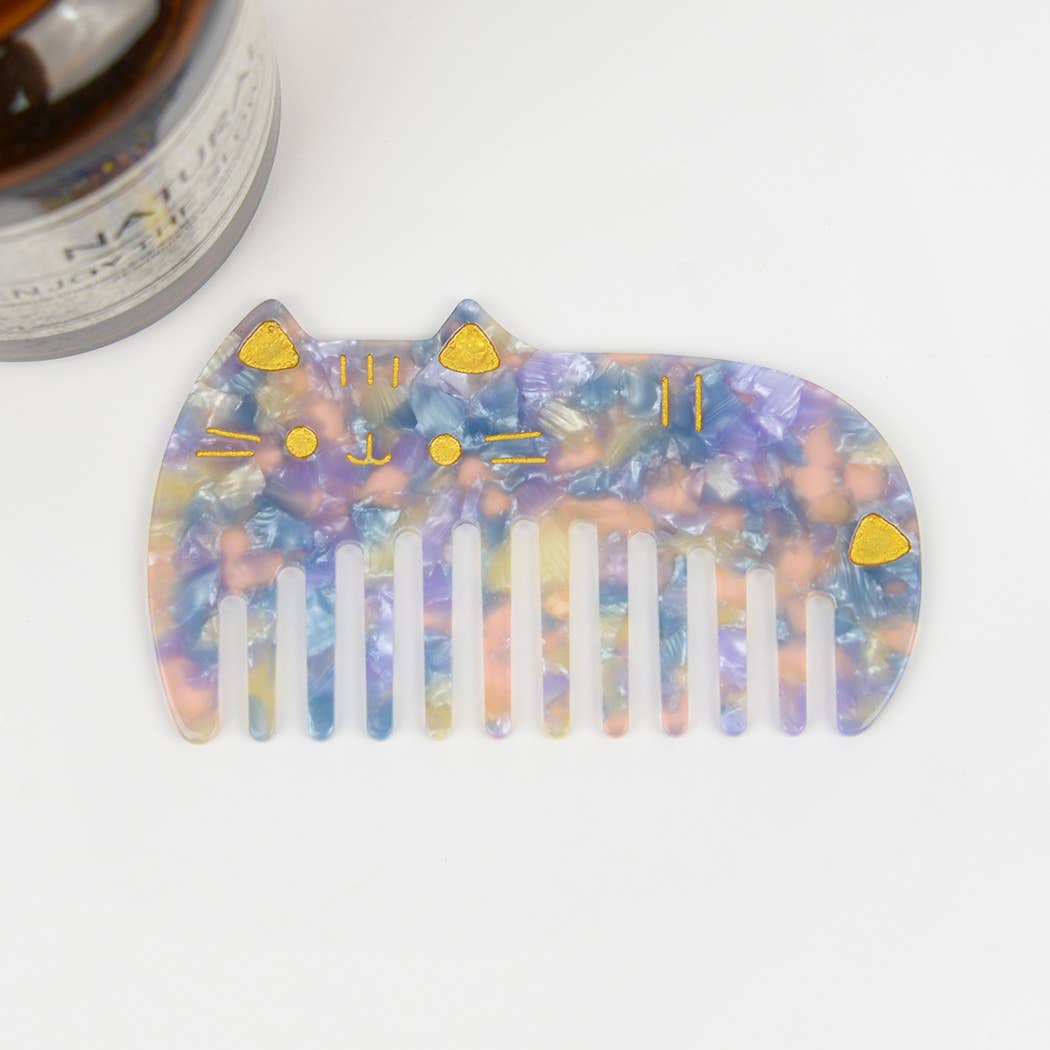 TheDivaSoap - Wholesale Hair Brush/Comb - 3.77'' Cute Cat Acetate Hair Comb, Eco-Friendly1
