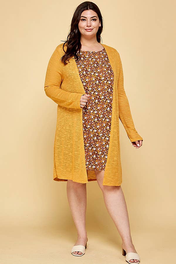 Winslow Collection - Vente Ensemble haut et jupe - Femme - ENSEMBLE ROBE GRANDE TAILLE A LINE AVEC CARDIGAN A459866E98X4