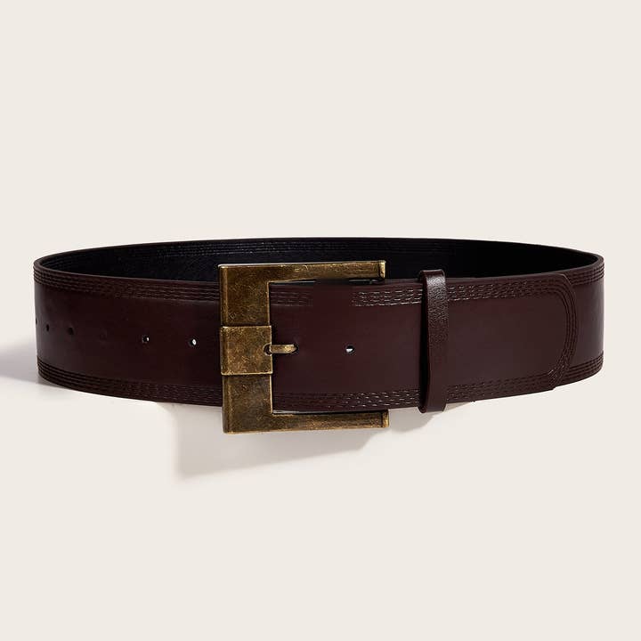 Dipped Shop - Wholesale Belt - Women's - Vintage Distressed Leather Wide Belt DP25G4451