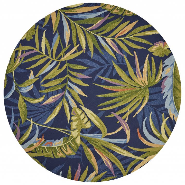 8' Ink Blue Oversized Tropical Leaves Round Outdoor Area Rug and other Purchase Wholesale oversized area rugs. Free Returns & Net 60 Terms on Faire trending on Faire.
