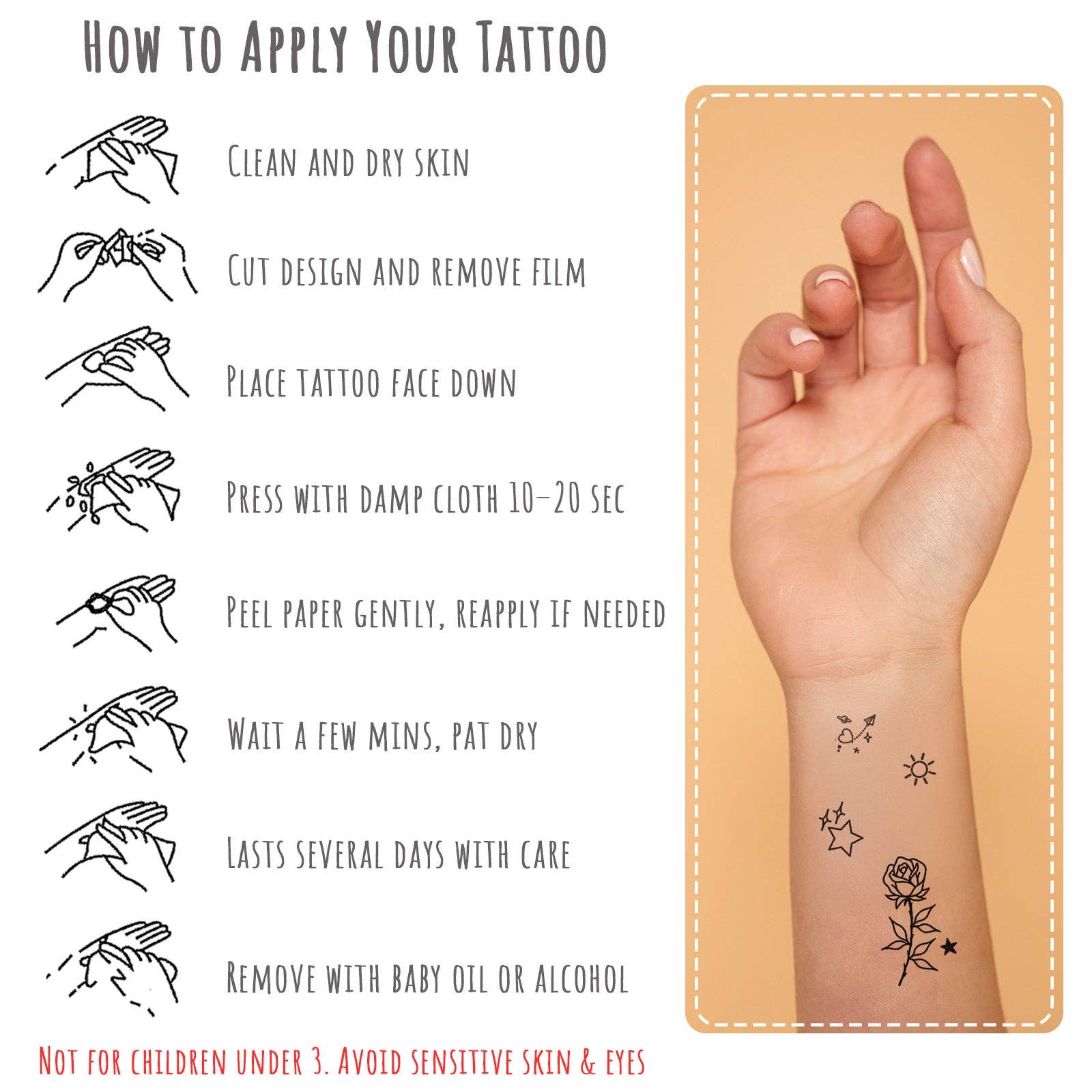 Wrapables.com - Wholesale Temporary Tattoo - Wrapables Tiny Finger and Hand Tattoos 10pcs2