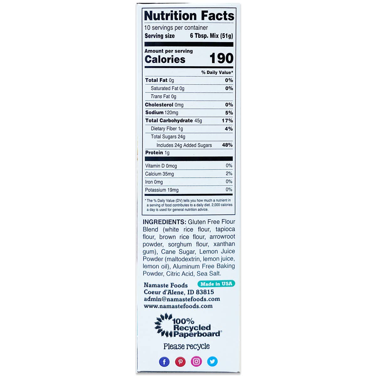 Namaste Foods - Wholesale Cake mix - Lemon Pound Cake Mix6