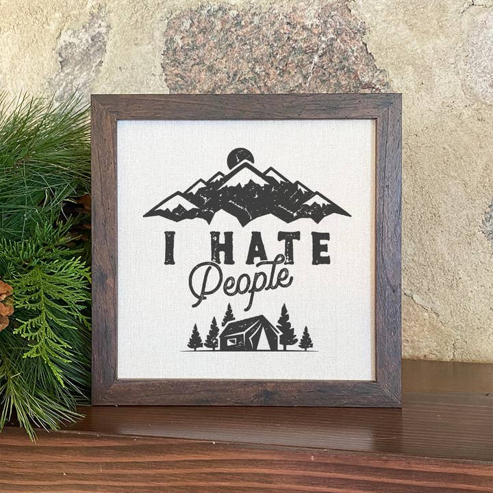 Cartel enmarcado I Hate People para venta al por mayor de North & Pine