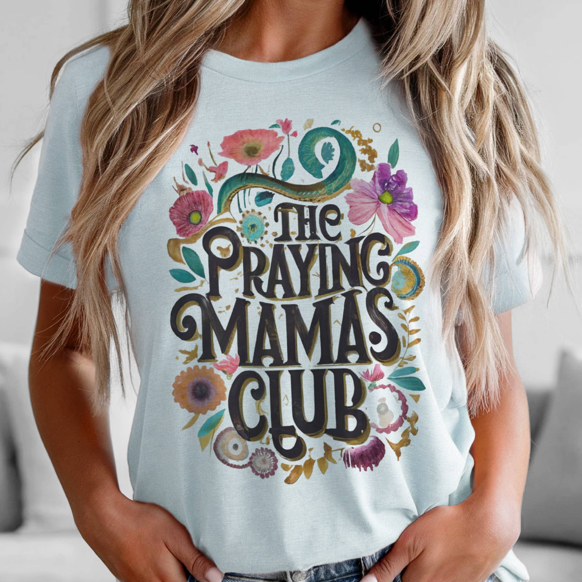 Par.tees by Party On! - Wholesale T-Shirt (Graphic) - Women's - Mom Faith Praying Club Mother's Day Religious Graphic Tee0