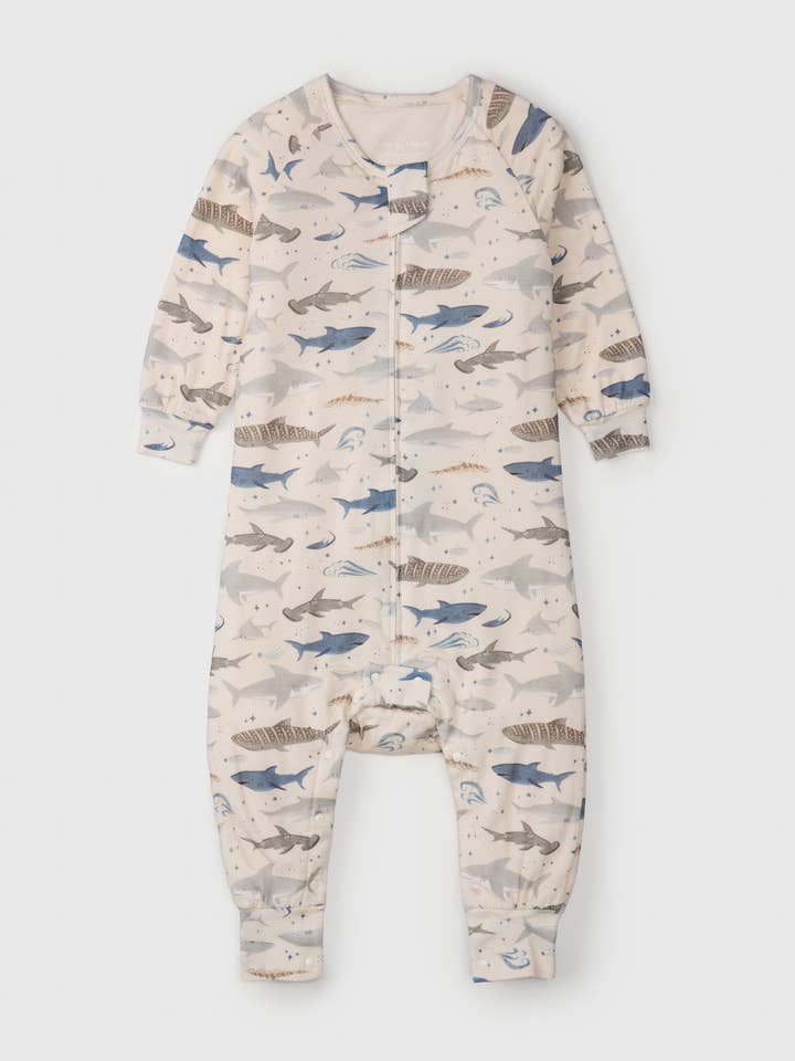 Tencel Sleepsuit 1.0 TOG - Sharks for wholesale by Loulou Lollipop