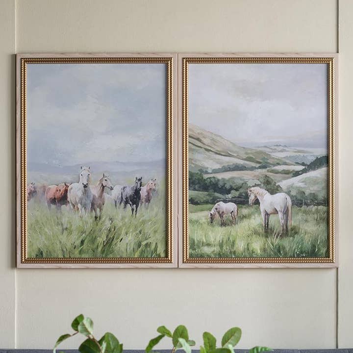 S/2 Tela Multicolore 23,5x31,5" con Cavallo Coordinato per la vendita all'ingrosso da parte di A&B Home Group Inc.