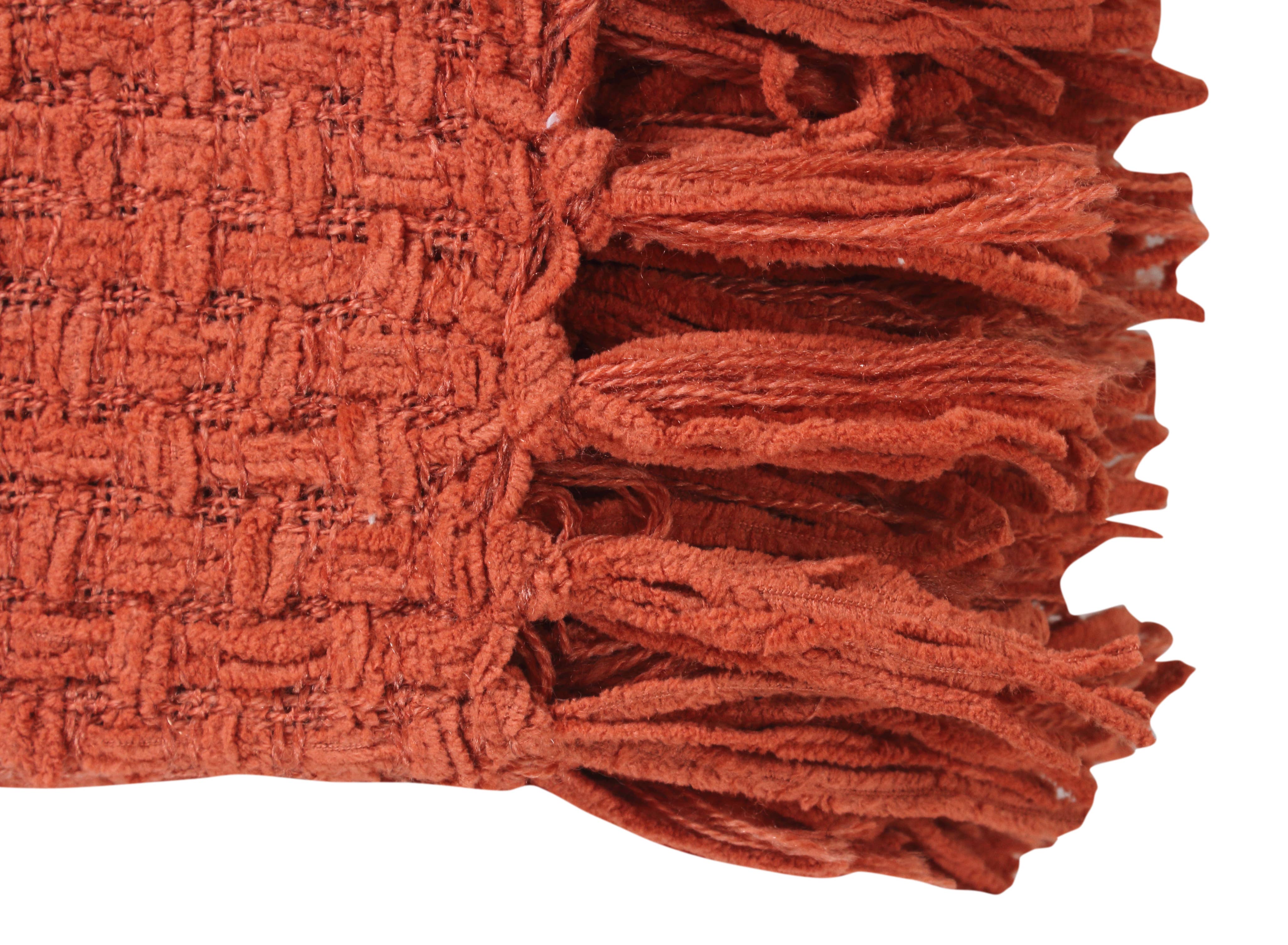 Fabstyles - Venta al por mayor Mantas de sofá - Manta Fabstyles tejida en chenilla con diseño de cesta, 127x152 cm (50x60 pulgadas)2