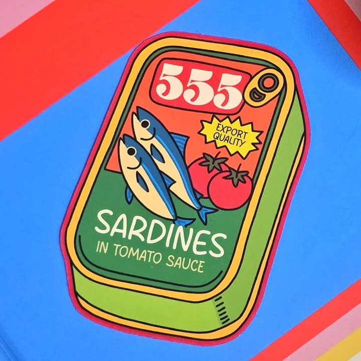 555 Sardine Tin Can Vinyl Sticker - Cute Kawaii Pinoy Food for wholesale by Cuddle & Doodle
