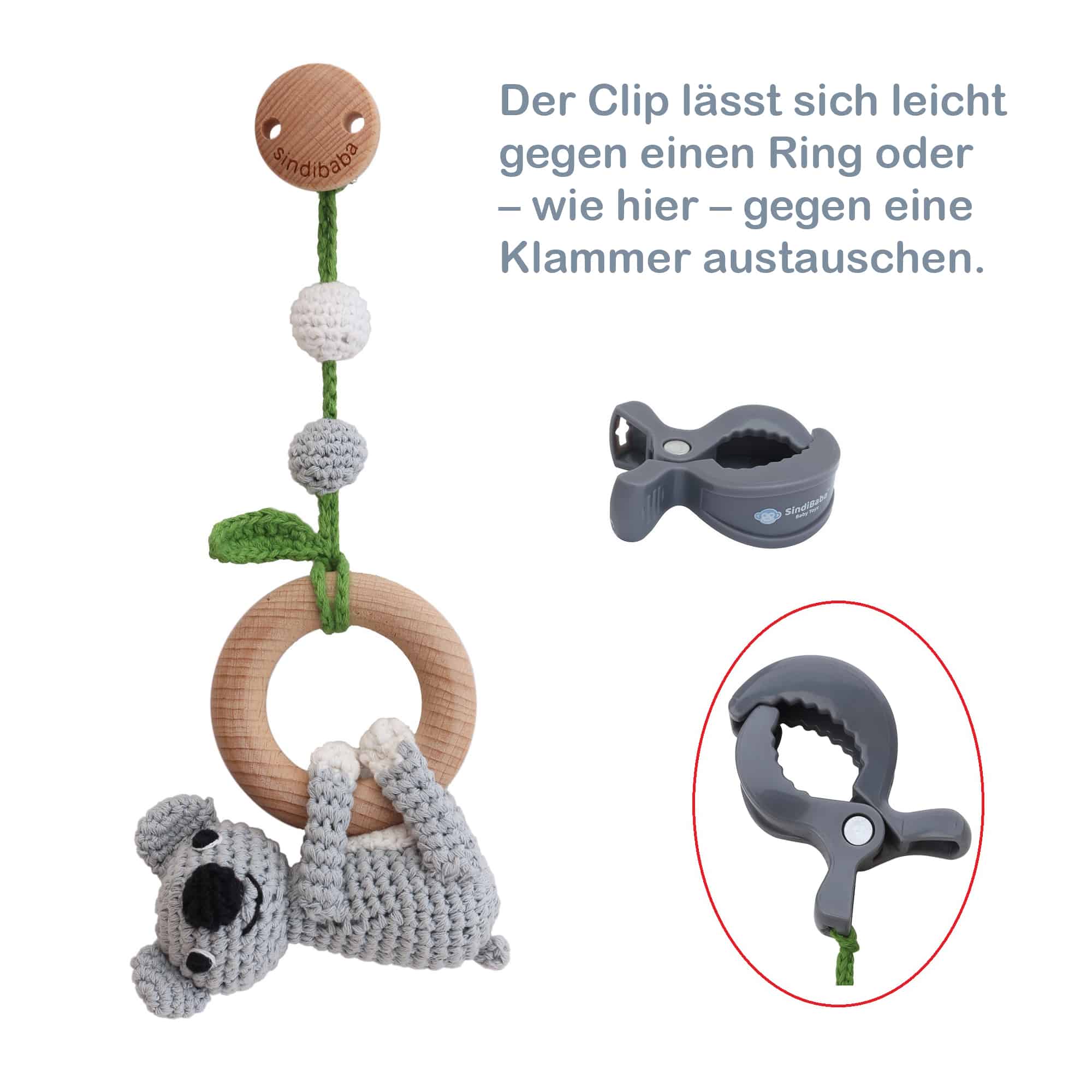 SindiBaba - Wholesale Classic Toy - Kids - Koala COCO 3in1 hanging toy (organic)6
