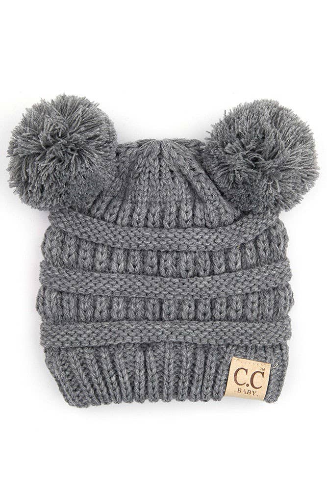 Hana - Venta al por mayor Gorro de lana - Niños - Gorro de punto C.C Baby con pompones dobles9