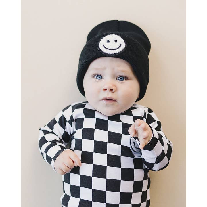 Lucky Panda Kids - Wholesale Beanie - Kids - Smiley Baby & Kids Beanie | Black3
