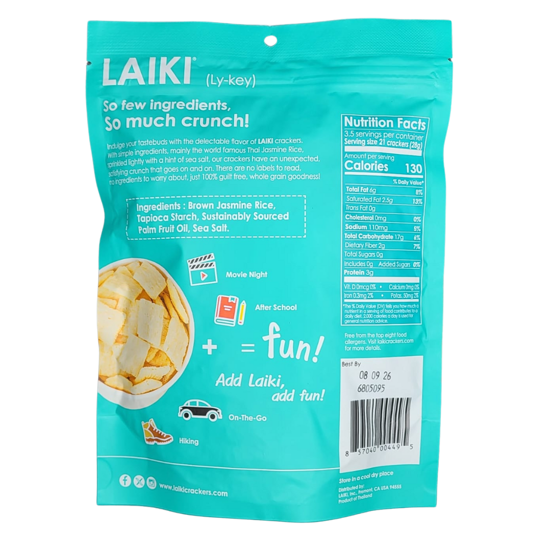 Laiki - Wholesale Crackers - 3.5 oz Brown Jasmine Rice Crackers With Sea Salt1