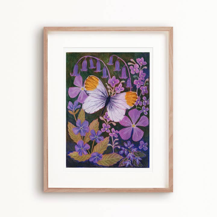 **NEW!**Orange Tip Butterfly Painting Art Print for wholesale by Bonbi Forest