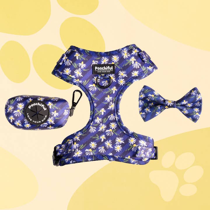 Pacote de Arnês Ajustável - Daisy Delight por atacado de Poochiful