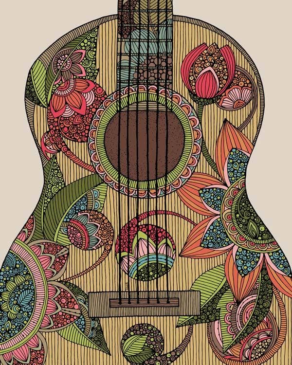 Valentina Harper - Wholesale Art Print - Guitar Archival Art Print, 8x10 Matte Card Stock1
