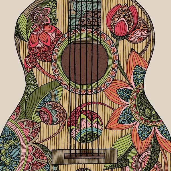 Valentina Harper - Wholesale Art Print - Guitar Archival Art Print, 8x10 Matte Card Stock1