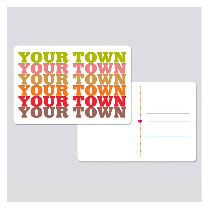 Rock Scissor Paper - Wholesale Postcard - Personalized City Postcard - Supergraphics repeat name drop3