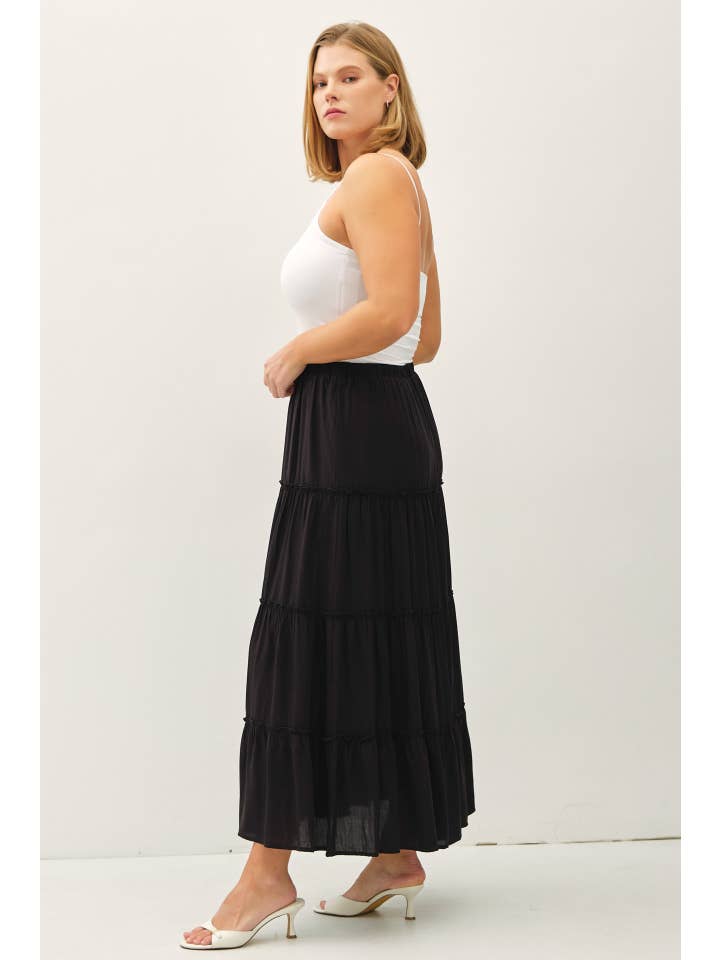 Be Cool - Wholesale Skirt - Women's - PLUS SIZE 4-TIERED MAXI SKIRT2