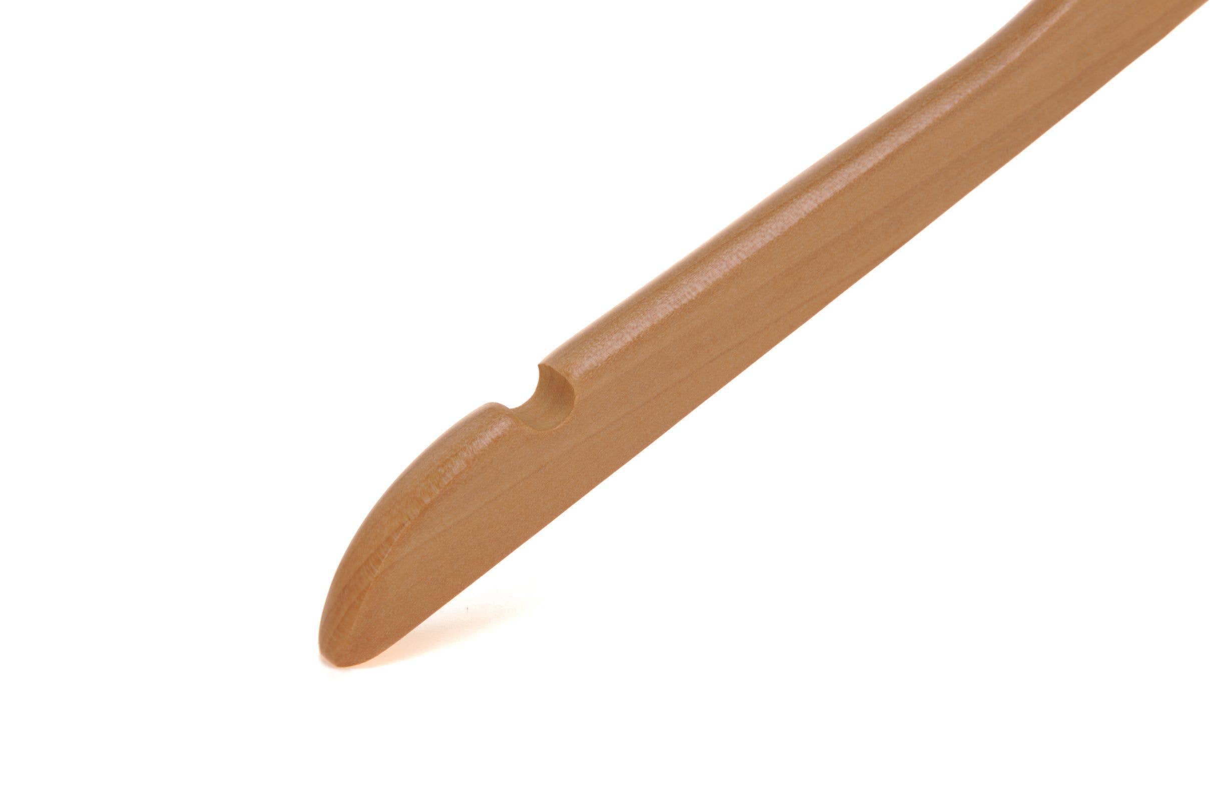 Quality Hangers - Wholesale Clothes Hangers - W031 Semi Curved Wooden Hangers, 17.5" Natural - 80 Hangers8