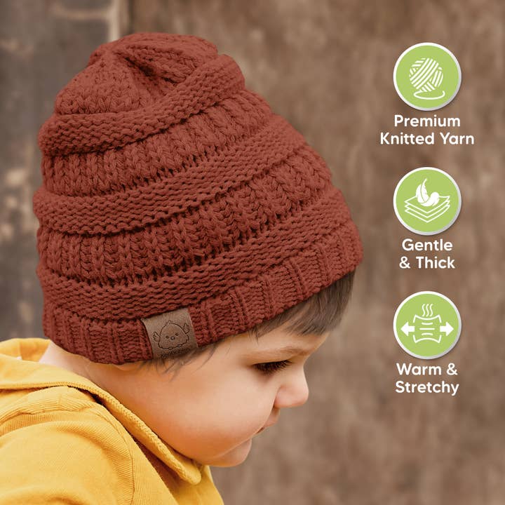 KeaBabies - Wholesale Newborn/Knit Hat - Baby - KeaBabies 3-Pack Warmzy Baby Beanies (Terracotta, M)