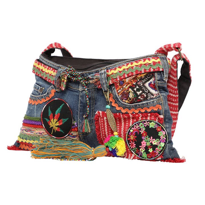 KOMPANERO - Wholesale Crossbody Bag - Women's - Embellished Denim Multi Utility Sling Bag for women-Onda1