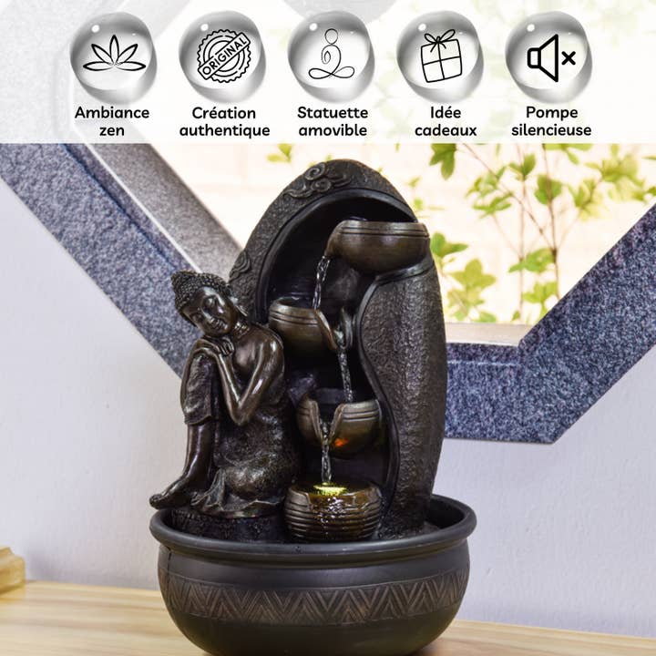 Zen'Arôme – wholesale Decorative tabletop object – Buddha Krishna Fountain Gift Idea Zen Atmosphere Decor2