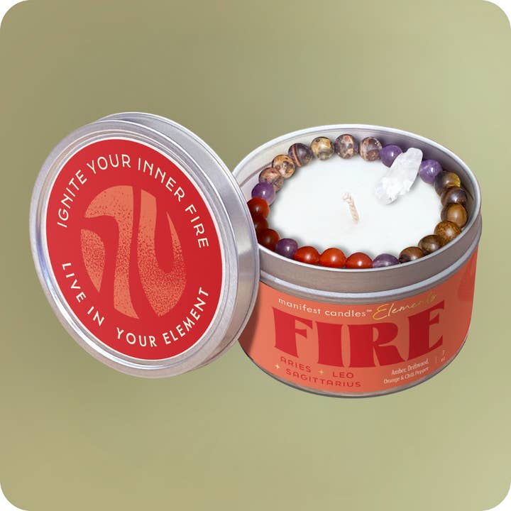 FIRE Element w/ Healing CRYSTAL BRACELET
for wholesale by Wax &. Wit Candles