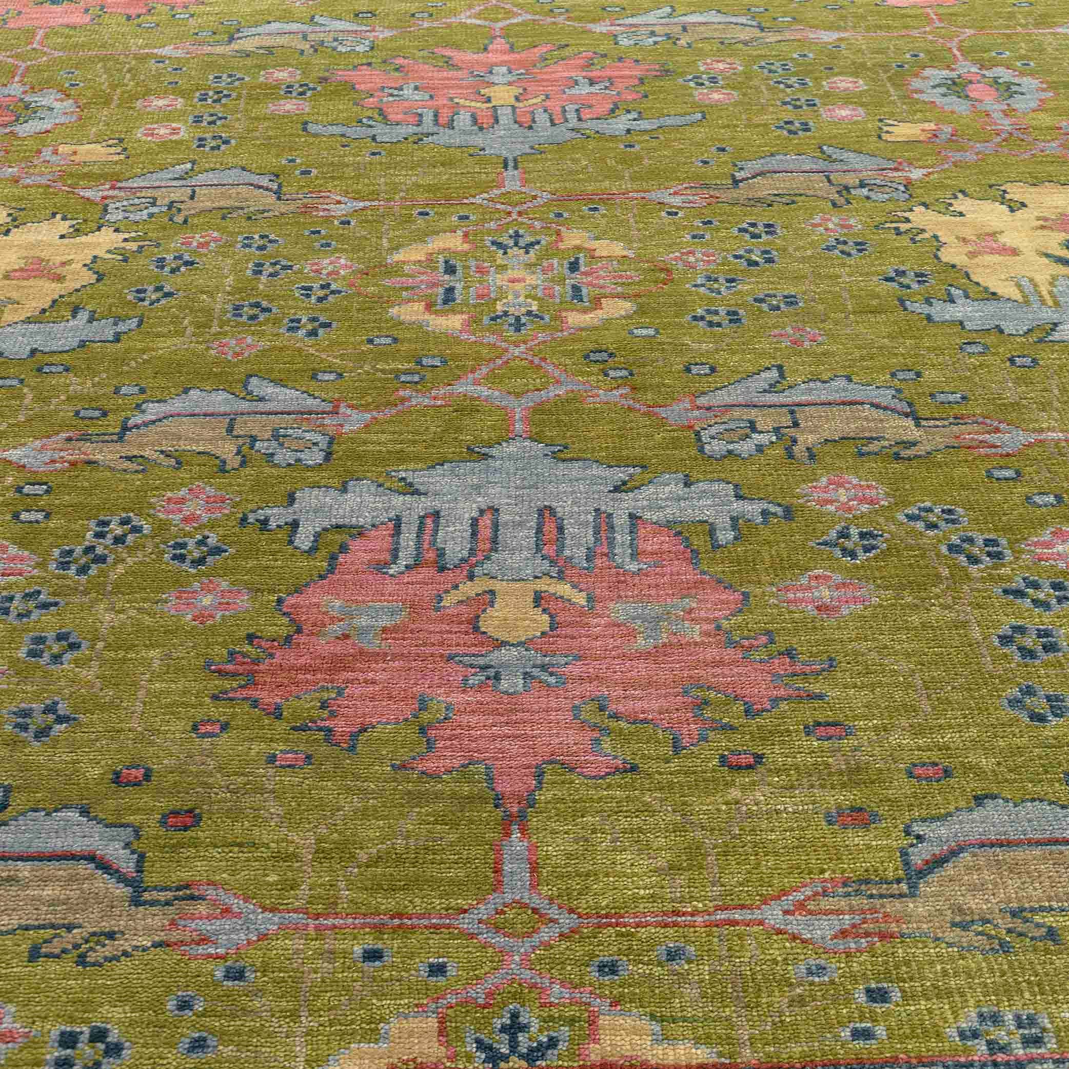 Aesthetic Homes LLC - Wholesale Area Rug - Green Modern William Morris Wool Oushak Rug – G-9420
5