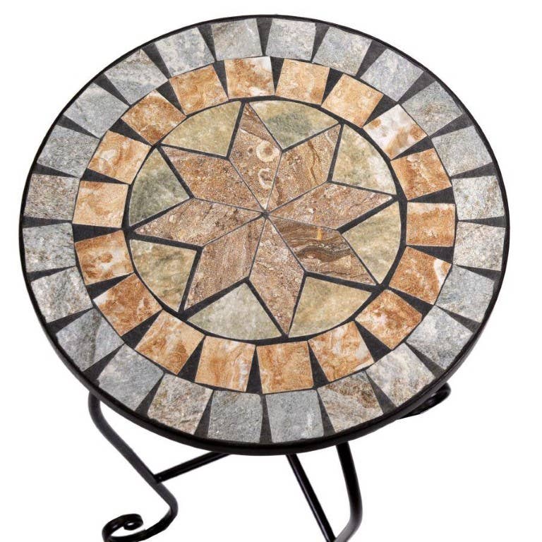 Multicolor Mosaic Metal Column Urbino 1-3 Round Mosaic CM Ø30h68 for wholesale on Faire0