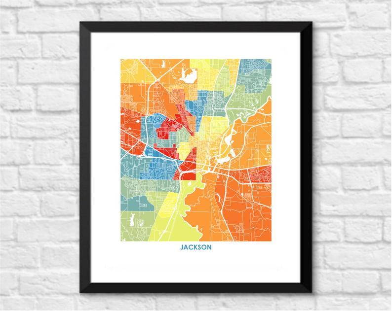 Juanita's Adventures - Wholesale Art Print - Juanitas Adventures Jackson MS Map Print3