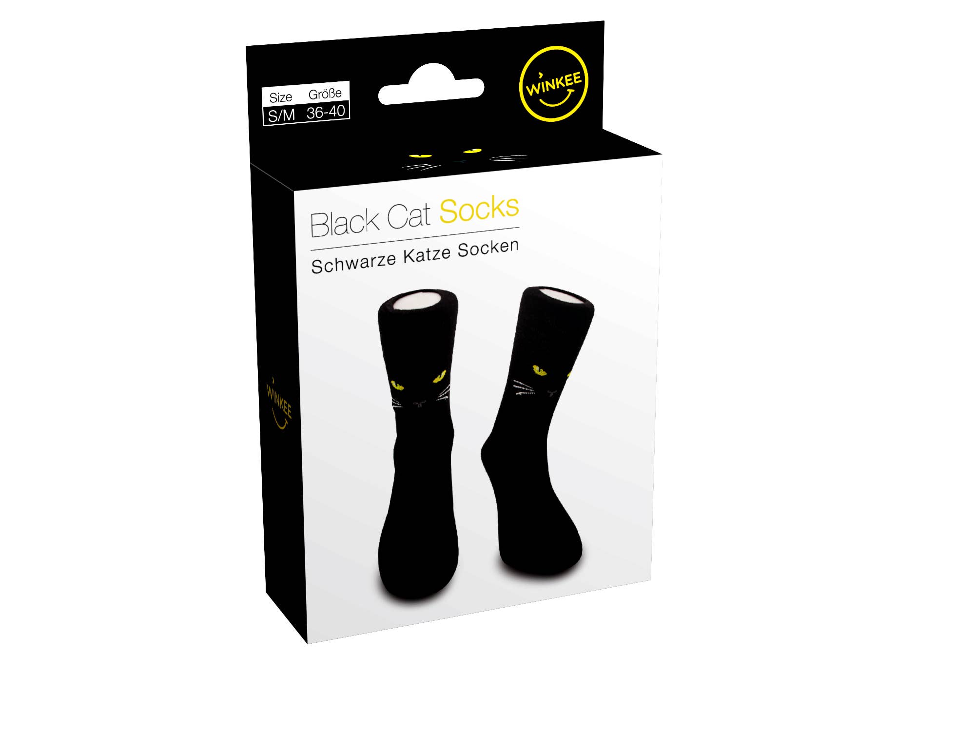 MAGS - Vendita all'ingrosso Calzini - Unisex - Calzini neri con gatto, taglia 36-401