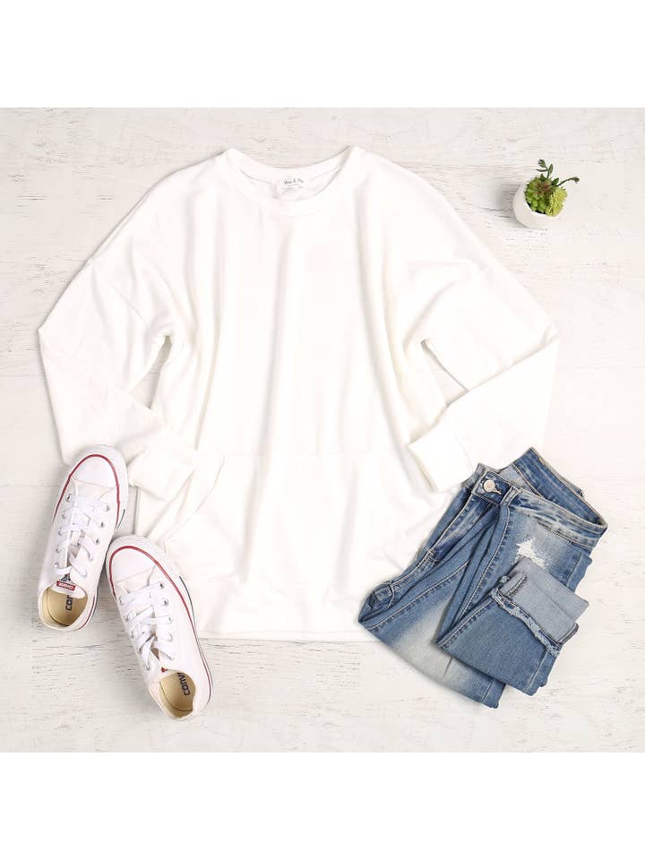 MYS Wholesale Inc - Wholesale Tunic - Women's - Long Sleeve French Terry Top With Kangaroo Top6